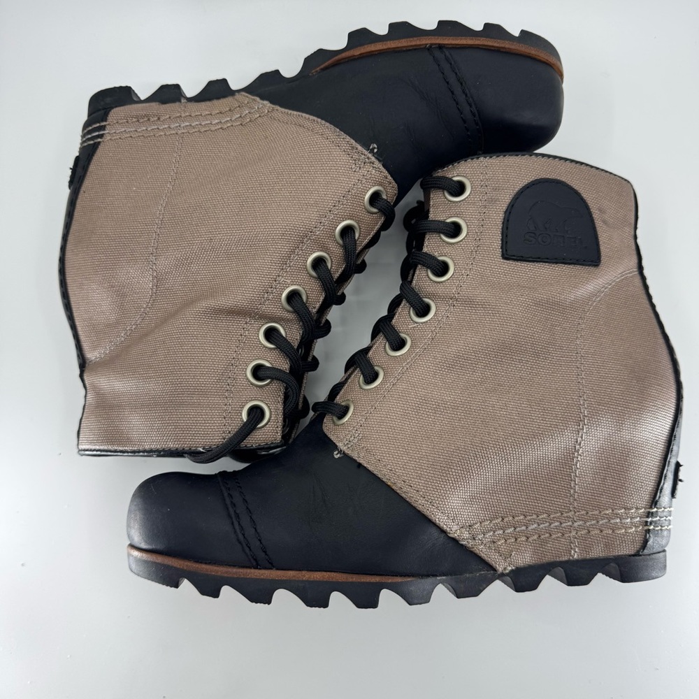 Sorel Joan of Arctic Wedge II PDX Waterproof Lace Up Leather Ankle Boots SZ 8.5 - Picture 7 of 12